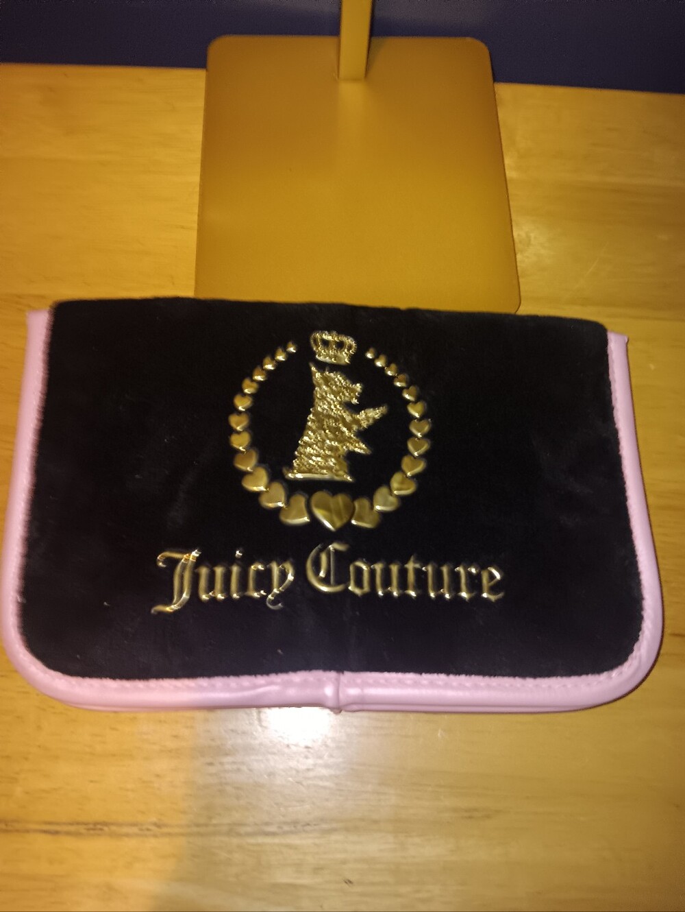 Juicy Couture Vintage Y2k Black Velour Makeip Travel Case